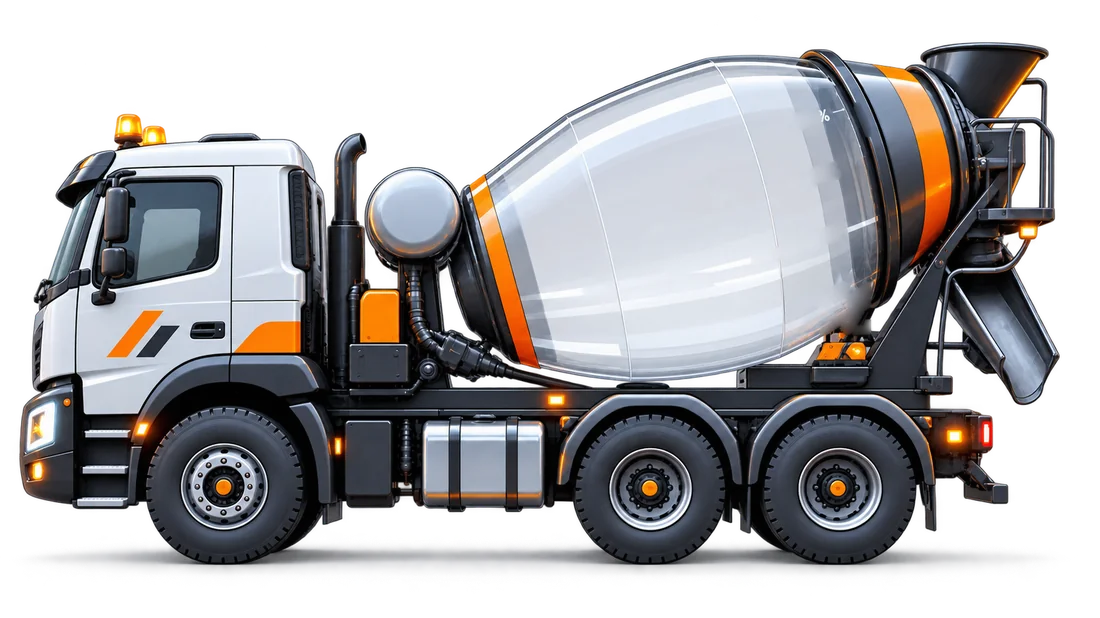Ready-mix truck with an empty drum
